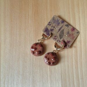 Polymer clay chocolate chip cookie Earrings